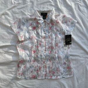 Lauren Ralph Lauren Floral Button-Up Shirt - Pink and Blue